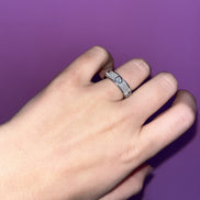Anello Fede  con pave’ zirconi in argento925 rodio