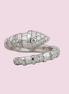 Anello WHITE SNAKE in Argento 925 rodiato con zirconi