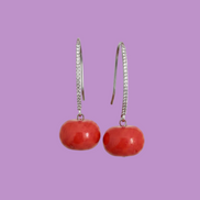 Orecchini Pendenti MEDITERRANEA – Corallo Rosso e Argento 925 Rodiato