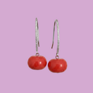 Orecchini Pendenti MEDITERRANEA – Corallo Rosso e Argento 925 Rodiato