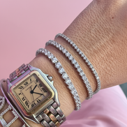 TENNIS bracciale argento 925 con zirconi bianchi - mm2 mm3 mm4