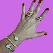 Bracciale slim Tubogas triplo con cerchi zirconi