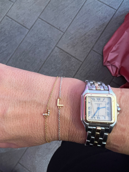 Braccialetto in oro 18kt con lettera di brillanti