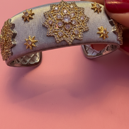 bracciale Kerala - Bangle ottone e filigrana con zirconi placcato oro giallo