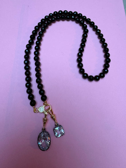 Collana LUCE - ONICE  mm 8 - chiusura gioiello argento 925 - cm 60 - charms Luce