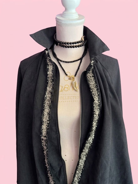 CHANELLINA bomber senza tasche : bomber a palloncino con passamaneria Couture