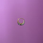 Orecchini mezzaluna in  argento oro giallo con zirconi