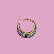 Orecchini mezzaluna in  argento oro giallo con zirconi