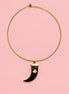 Girocollo Rigido “Talismani” in Acciaio Gold con Charm Corno Smaltato