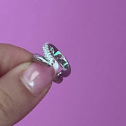 Earcuff 2 giri argento  925 rodio e zirconi