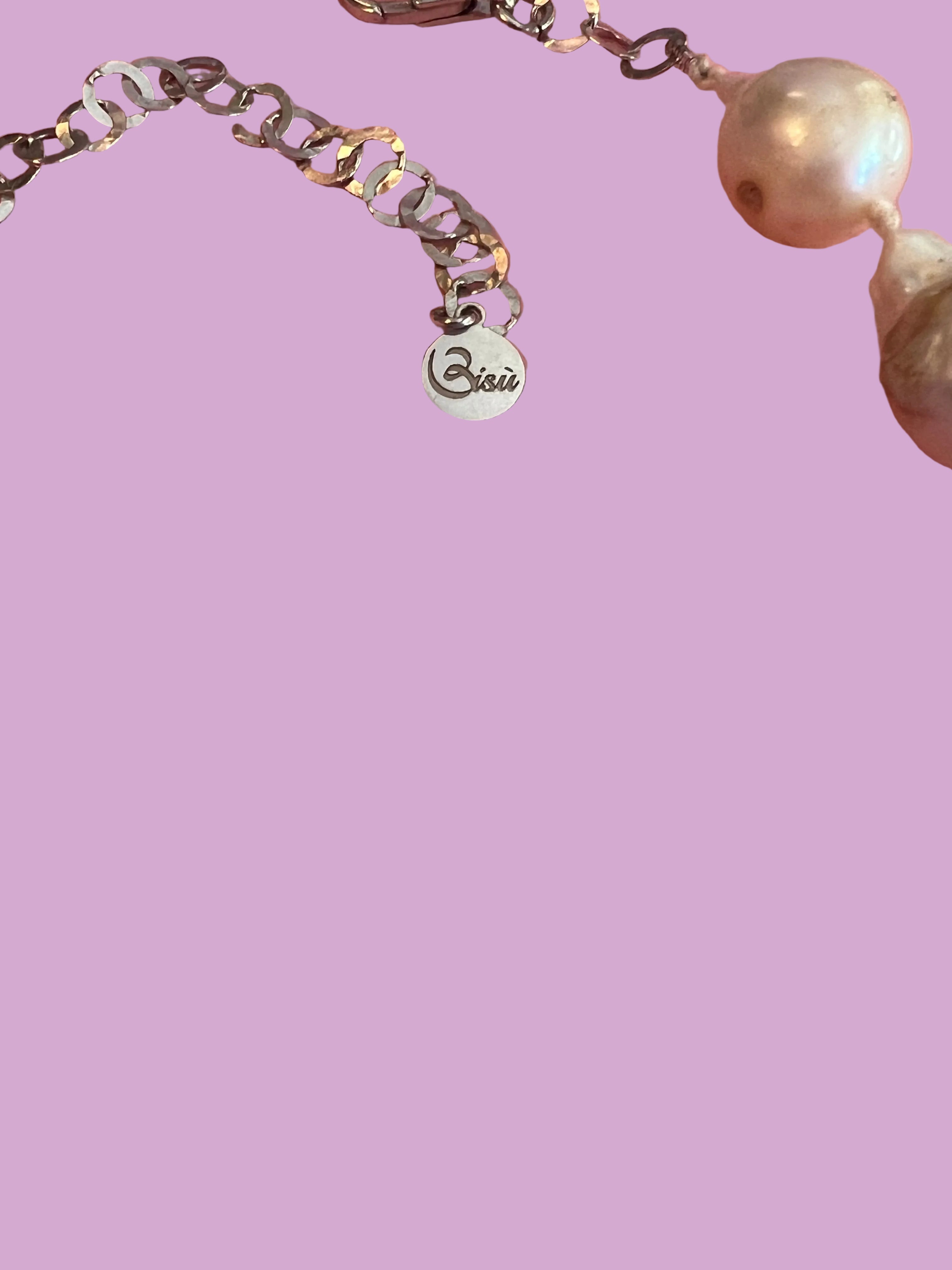 Collana con Perle Barocche Coltivate e pendeArgento 925