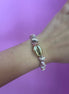 Bracciale conchiglia dorata con agata rosa