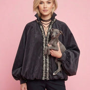 CHANELLINA bomber senza tasche : bomber a palloncino con passamaneria Couture