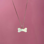 Collana Pet Addiction - argento 925 rodio con charm osso