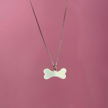 Collana Pet Addiction - argento 925 rodio con charm osso