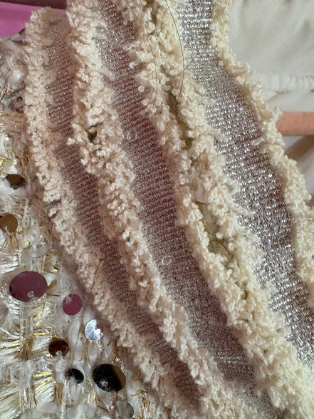 Sparkling bomber -bomber in tweed con paillettes e  Passamaneria
