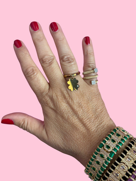 Bracciale MANTRA - Macrame’ con zirconi e ottone placcato oro giallo