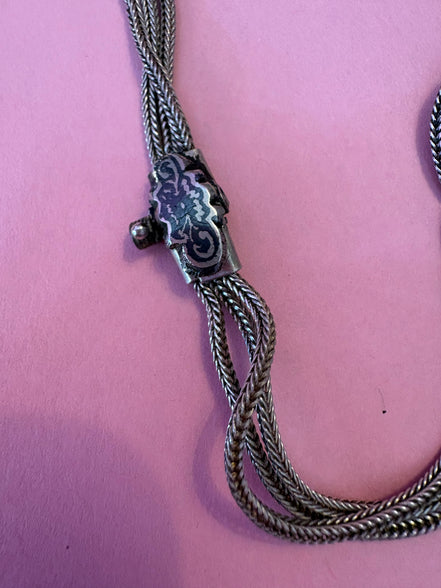 Gioiello d’Archivio Bisù — Rara Collana Sautoir Etnica in Argento 925 e Corniola Naturale