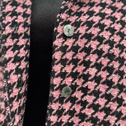 Céline - Jäckchen mit Godets in Rosa-Schwarz-Hahnentritt