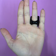 Anello in ebano nero e avorio mammut naturale
