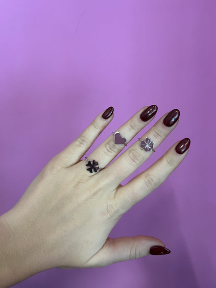 Anello argento 925 rodio con cuore