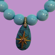 Bracciale Bisette - JAIPUR  OCEANO   turchese con charm turchese stella