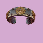 bracciale Kerala - Bangle ottone e filigrana con zirconi placcato oro giallo
