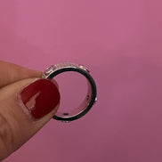 Anello Fede  con pave’ zirconi in argento925 rodio