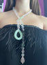 Collana con quarzo rosa e prenite