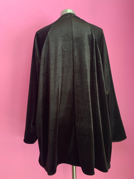 Wu Ming - Cardigan Bomber in velluto ciniglia nero e raso jap lilla