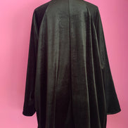 Wu Ming - Cardigan Bomber in velluto ciniglia nero e raso verde militare
