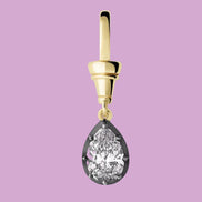 CHARM LUCE - big zircone con rodio nero e gold