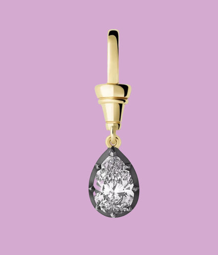CHARM LUCE - big zircone con rodio nero e gold