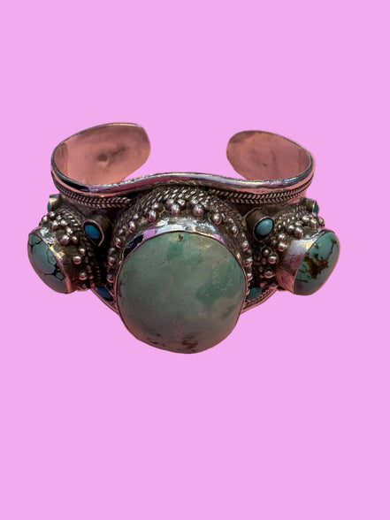 Bracciale collezione ETNICA -   Bangle. Argento 925 con turchesi