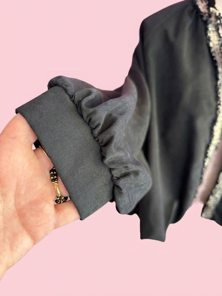 CHANELLINA bomber senza tasche : bomber a palloncino con passamaneria Couture