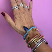 Bracciale Bisette - JAIPUR angelite con charm cuore di lapislazzuli