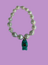 Bracciale Bisette - JAIPUR  OCEANO   Perle coltivate barocche   con charm pesciolino turchese ( con rubellite)