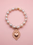 Bracciale Bisette -TALISMANI perle con charm Cuore sacro Gold