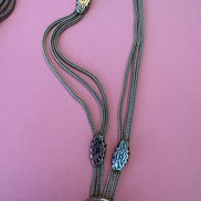 Gioiello d’Archivio Bisù — Rara Collana Sautoir Etnica in Argento 925 e Corniola Naturale