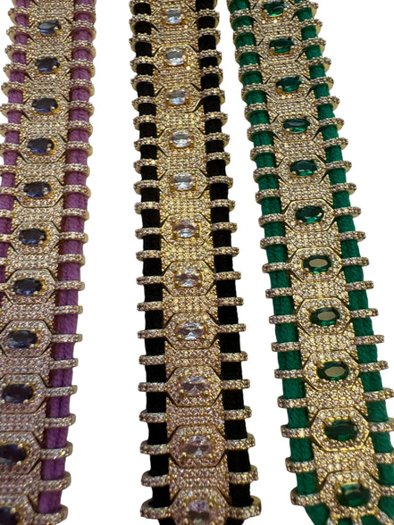 Bracciale MANTRA - Macrame’ con zirconi e ottone placcato oro giallo