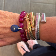 Bracciale Bisette - JAIPUR agata burgundy con charm goccia di lapislazzuli