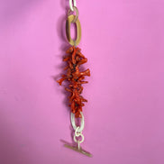 Bracciale MEDITERRANEA-  grandi rametti corallo rodo e corno naturale