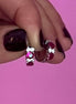Orecchini anelline argento 925 con zirconi bianchi e ruby