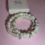 INCANTEVOLE - Chocker in argento 925 con 3 giri perle coltivate barocche