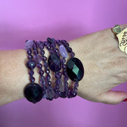 MAGNIFICO Bracciale multifili - 7 file - Ametista