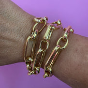 LUDOVICA - Bracciale catena argento 925 oro giallo