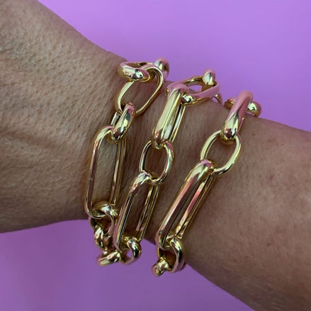 LUDOVICA - Bracciale catena argento 925 oro giallo