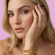 LUDOVICA - Bracciale catena argento 925 oro giallo