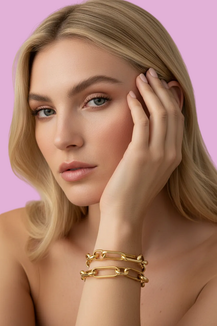 LUDOVICA - Bracciale catena argento 925 oro giallo