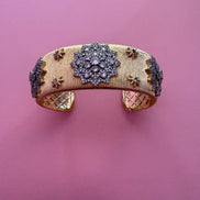 bracciale Kerala - Bangle ottone e filigrana con zirconi placcato oro giallo